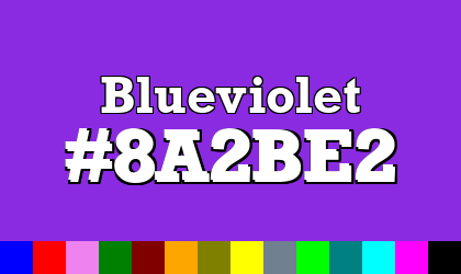 HTML color Blueviolet hex: 8A2BE2