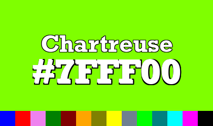 HTML color Chartreuse hex: 7FFF00