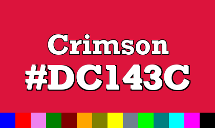 HTML color Crimson hex: DC143C