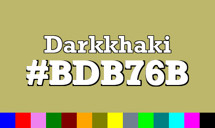 HTML color Darkkhaki hex: BDB76B