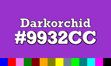 HTML color Darkorchid hex: 9932CC