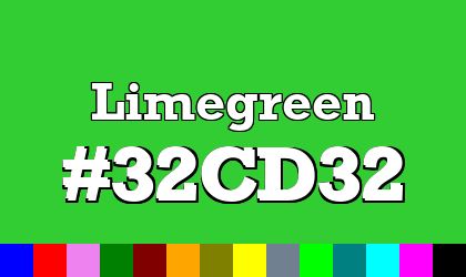 HTML color Limegreen hex: 32CD32