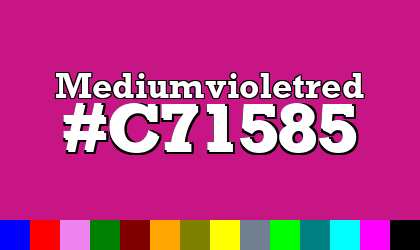 HTML color Mediumvioletred hex: C71585