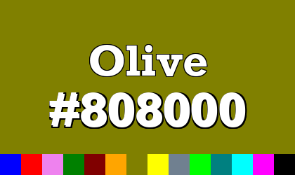 HTML color Olive hex: 808000