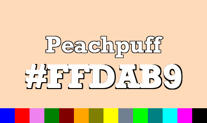 HTML color Peachpuff hex: FFDAB9
