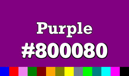 HTML color Purple hex: 800080